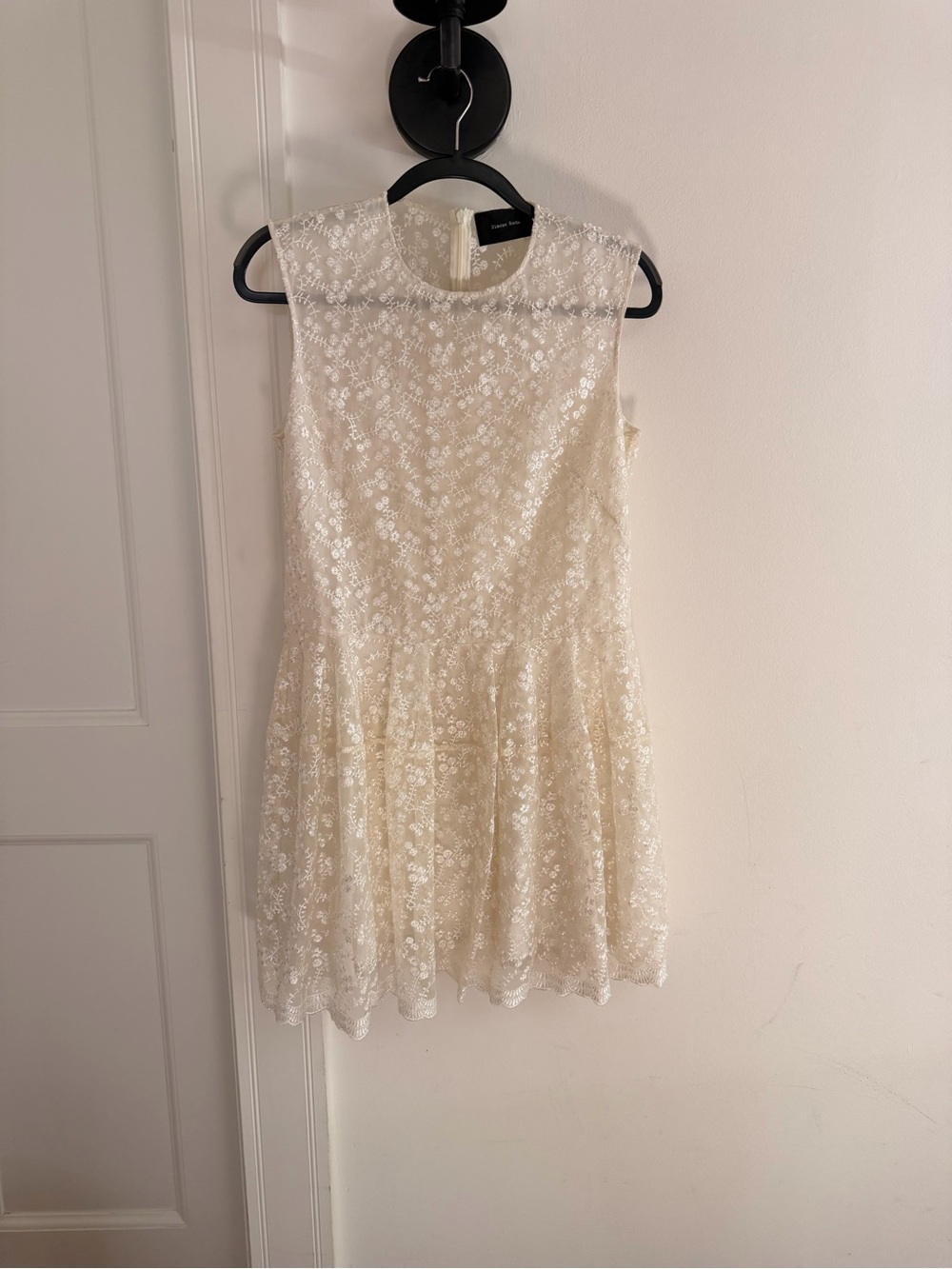 Simone Rocha Ivory Floral Lace Sleeveless Dress Top